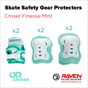 Croxer Finesse Mint M - Girls Safety Protective Gear for Inline Skating - Raven Roller Blades