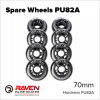 Spare Wheels for Raven Inline Skates 70mm PU-82A Silicone Rubber Wheel - 8 wheels