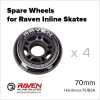 Spare Wheels for Raven Inline Skates 70mm PU82A Silicone Rubber Wheel - 4 wheels