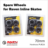 Spare Wheels for Raven Inline Skates 70mm PU82A Silicone Rubber Wheel - 8 wheels 2pack
